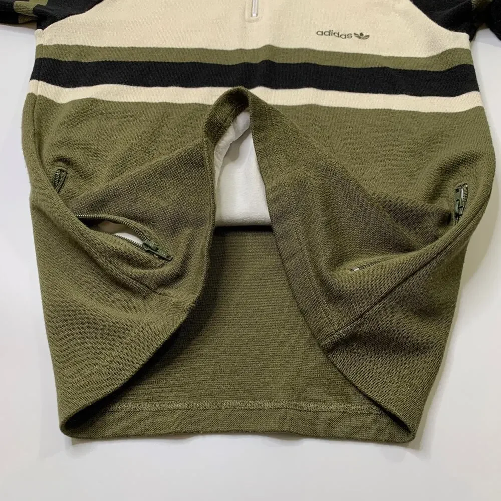 Vintage Adidas Sweater Mens S Small Quarter Zip Long Sleeve Pullover Patch Logo